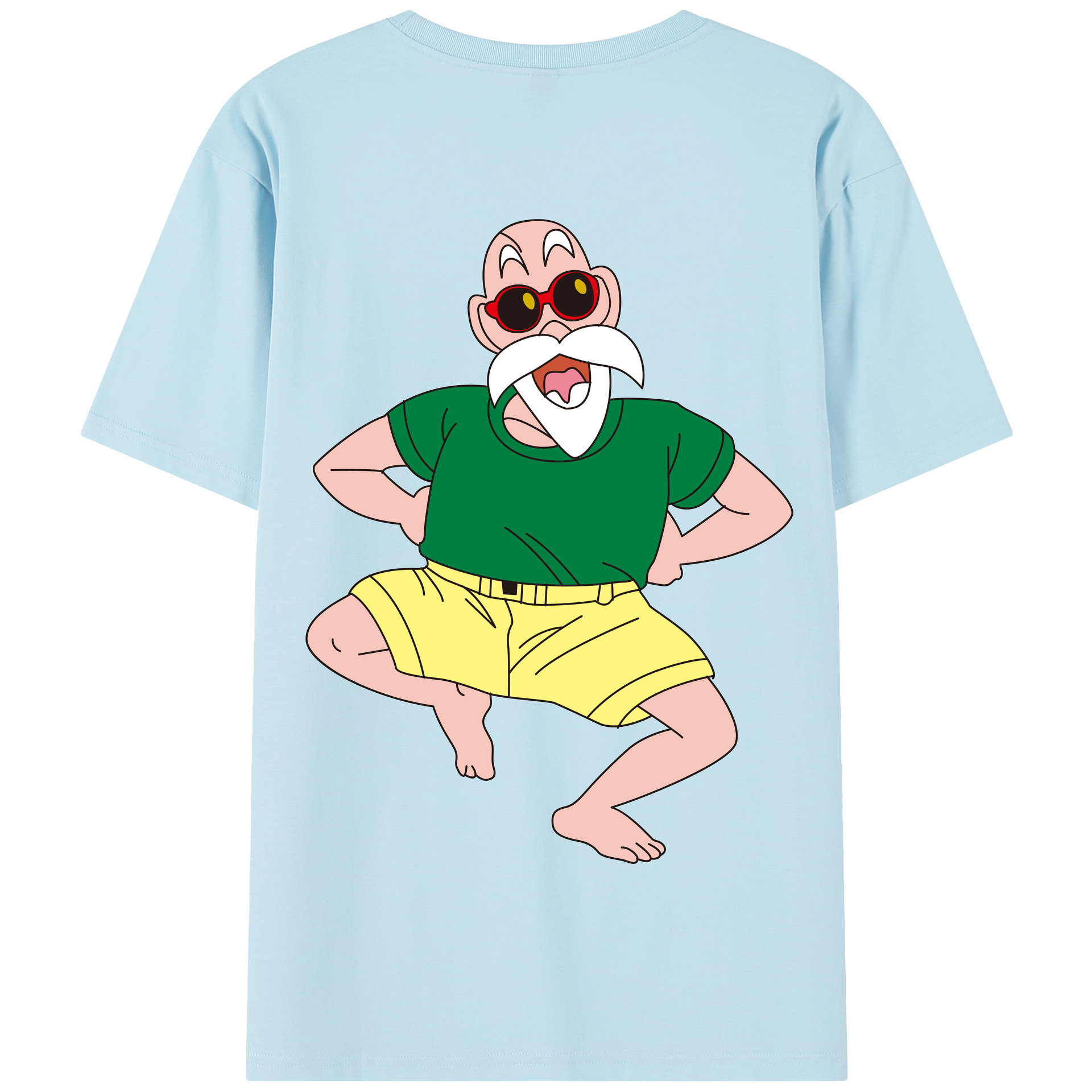 （画像用） ドラゴンボール 亀仙人（かめせんにん） DRAGON BALL Master Roshi Kame Sennin 綿100％半袖Tシャツ（背面プリント）